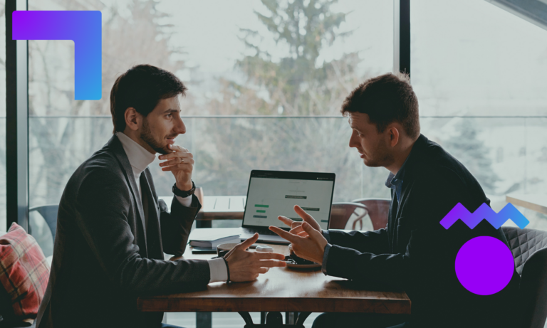Dois homens fazendo uma reunião de negócios