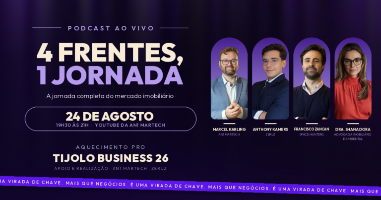 Marcel Karling, Anthony Kamers, Francisco Zancan e Dra. Shana Dora, participantes do podcast ao vivo 4 Frentes, 1 Jornada