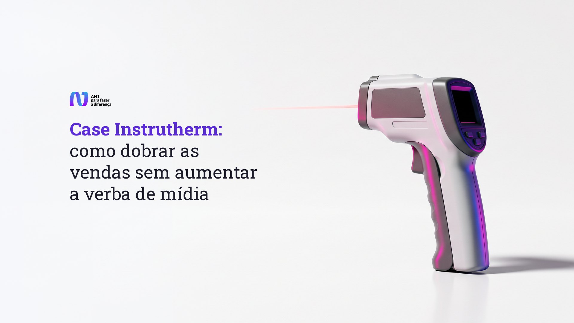 Termômetro infravermelho com reflexo magenta e azul, capa do case Instrutherm