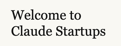 Trecho do e-mail de boas-vindas recebido pela AN1 Martech: Welcome to Claude Startups